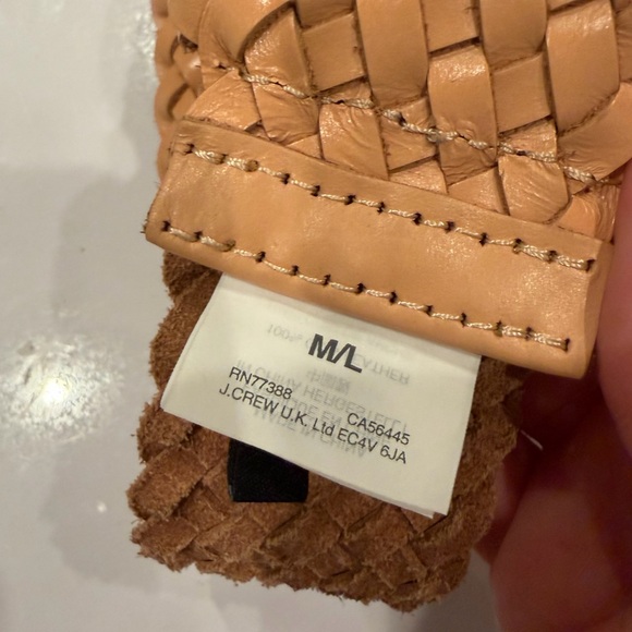 J.Crew Genuine Leather Woven Wide Belt size Medium / Large - Picture 3 of 6